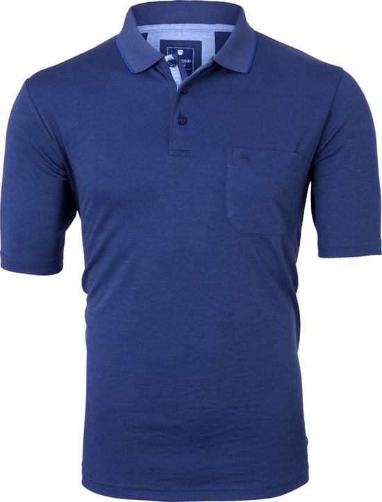 Redmond regular fit poloshirt - jeansblauw melange - Maat: 4XL