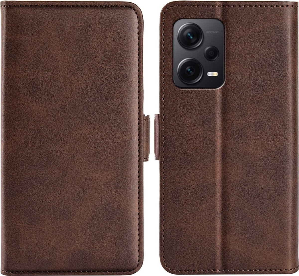 Mobigear Telefoonhoesje geschikt voor Xiaomi Redmi Note 12 Pro Plus Hoesje | Mobigear Slim Magnet Bookcase Portemonnee | Pasjeshouder voor 3 Pasjes | Telefoonhoesje voor Pinpas / OV Kaart / Rijbewijs - Bruin