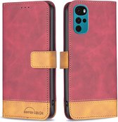 BINFEN Color Book Case - Geschikt voor Motorola Moto G22 Hoesje - Rood