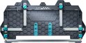 Wolfcraft geleiderailsysteem met zilveren en turquoise accenten.