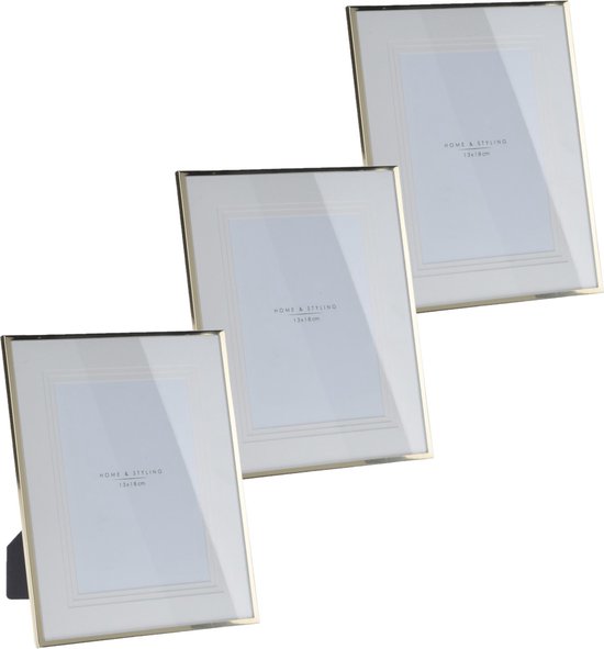 3x morceaux de cadre photo en aluminium doré convenant pour une photo de 20 x 25 cm