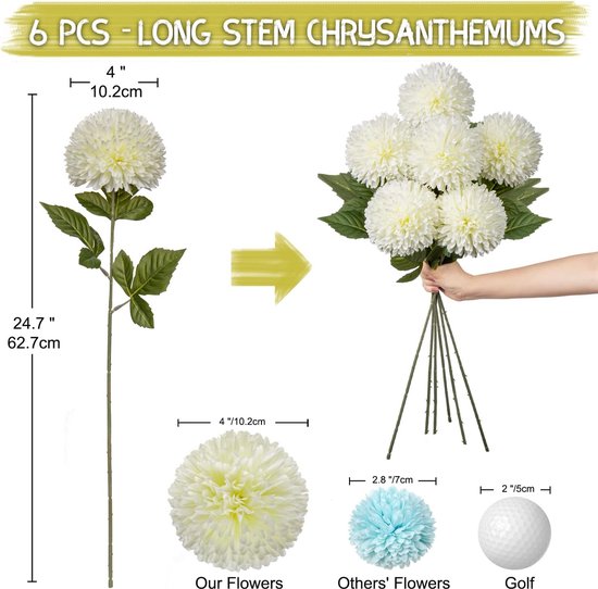 Emerald Kunstbloem hortensia tak - Annabelle - 52 cm - creme - Kunst zijdebloem - Hydrangea | Fun en Feest