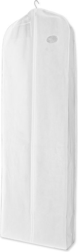 Bruidsjaponhoes - opberghoes voor trouwjurk - lange jurkhoes - wit - ademend materiaal - professionele stomerij kwaliteit