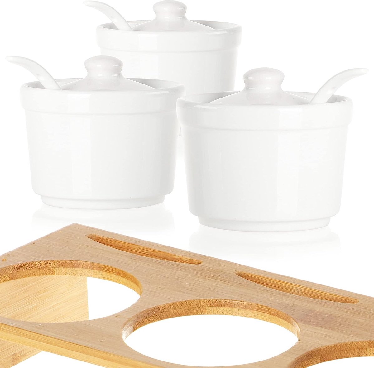 Lot De 3 Pots à Condiments En Acier Inoxydable Avec