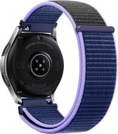 Strap-it Smartwatch bandje 22mm - zacht nylon bandje geschikt voor Samsung Galaxy Watch 1 46mm / Galaxy Watch 3 45mm / Gear S3 Classic & Frontier - OnePlus Watch - Amazfit GTR 47mm / GTR 2 / GTR 3 - Pro - Blauw/zwart