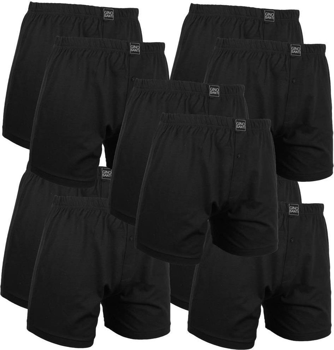Gino Santi Klassieke boxer 8+2gratis pack Zwart