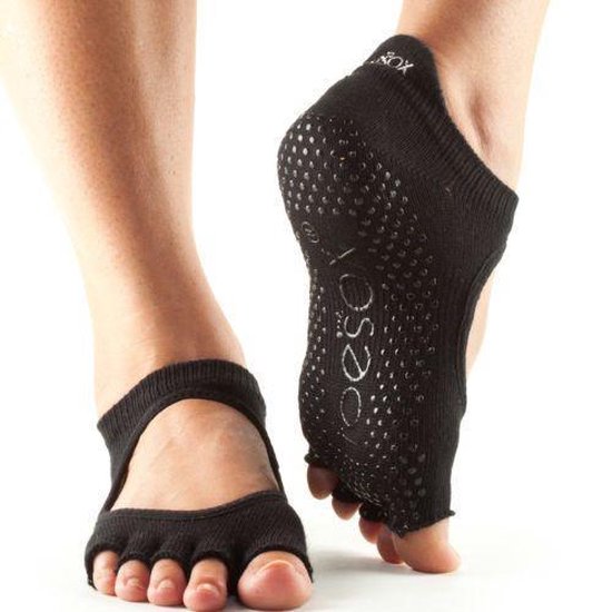 ToeSox - Antislip Sokken - Bellarina - Open Tenen - Zwart van ToeSox — afbeelding 2