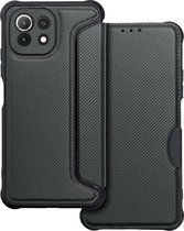 Case2go - Hoesje geschikt voor Xiaomi Mi 11 Lite - Schokbestendige Book Case - Zwart