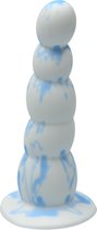 Ylva & Dite - Circe - Siliconen Anale / Vaginale dildo - Made in Holland - Wit / Licht Blauw