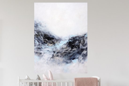 Stickers muraux - Film adhésif - Zwart - Wit - Peinture - Abstrait - 90 x 120 cm - Film adhésif - Stickers muraux chambre enfant - Papier peint autocollant - Film adhésif