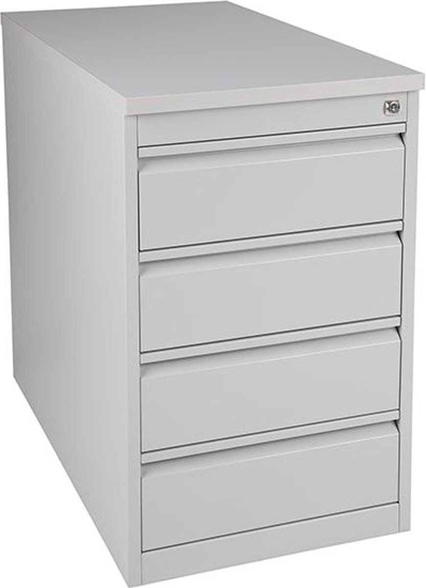 Praktische standcontainer 4 lades diep 60CM kleur Zwart (RAL9005) Zonder topblad