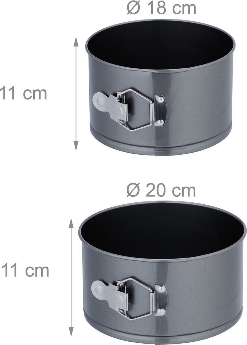 Springvorm - set van 4 - Ø 12, 14, 16, 18, 20 cm - met hoge rand – foto 2