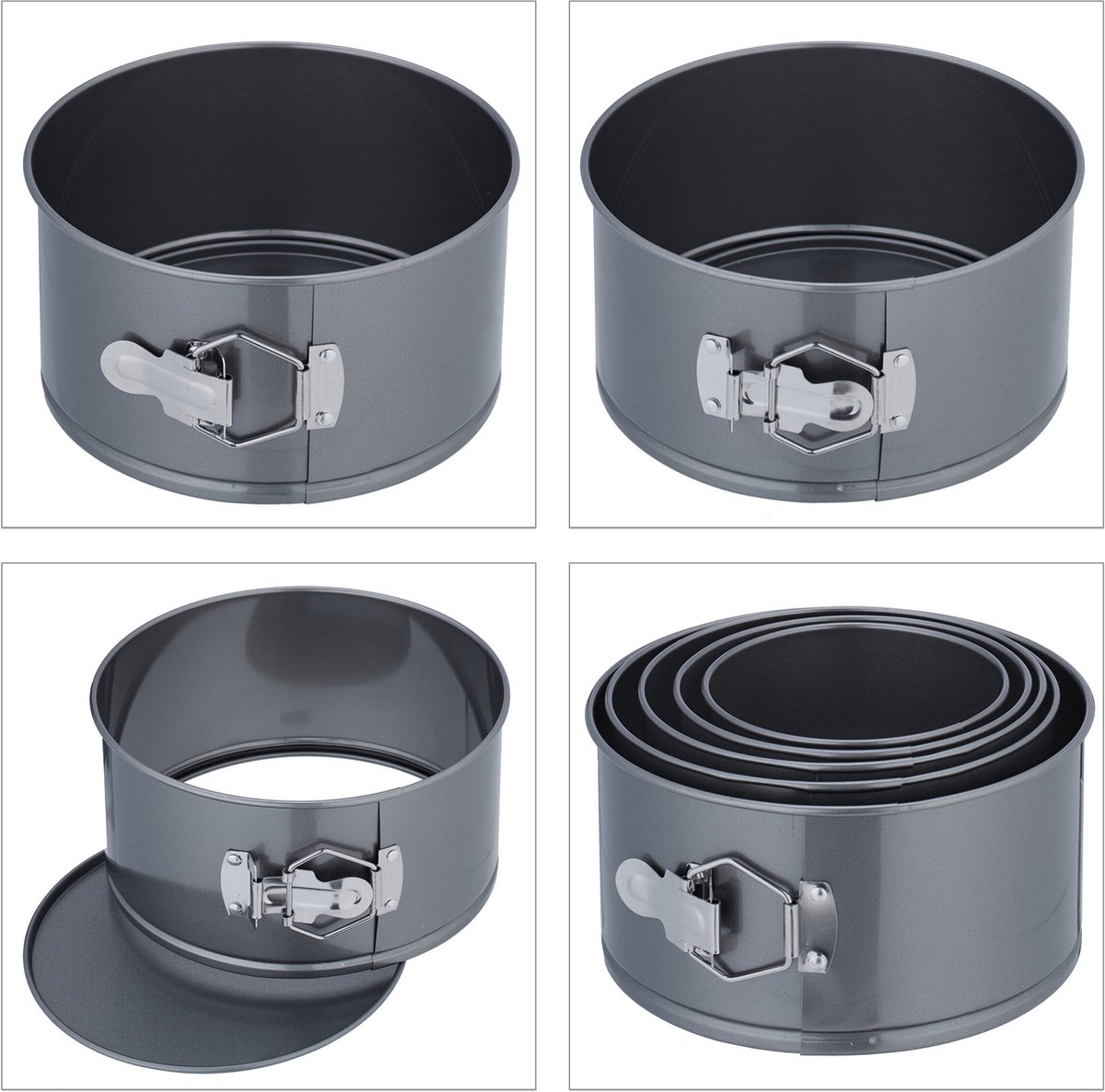 Springvorm - set van 4 - Ø 12, 14, 16, 18, 20 cm - met hoge rand – foto 4