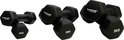 Set van zwarte Tunturi dumbbells: 1kg, 2kg en 3kg.