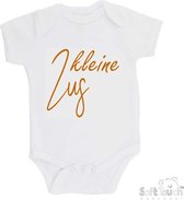 100% katoenen Romper "Kleine zus" Unisex Katoen Wit/tan Maat 62/68