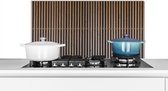 Spatscherm keuken 80x40 cm - Kookplaat achterwand Vintage - Hout - Design - Structuur - Muurbeschermer - Spatwand fornuis - Hoogwaardig aluminium