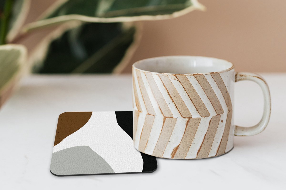 Onderzetters voor glazen - Minimalisme - Design - Vormen - 10x10 cm - Glasonderzetters - 6 stuks