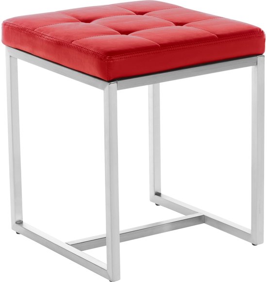 Kubus kruk - Modern krukje - Hocker - Rood - 40x40x48cm