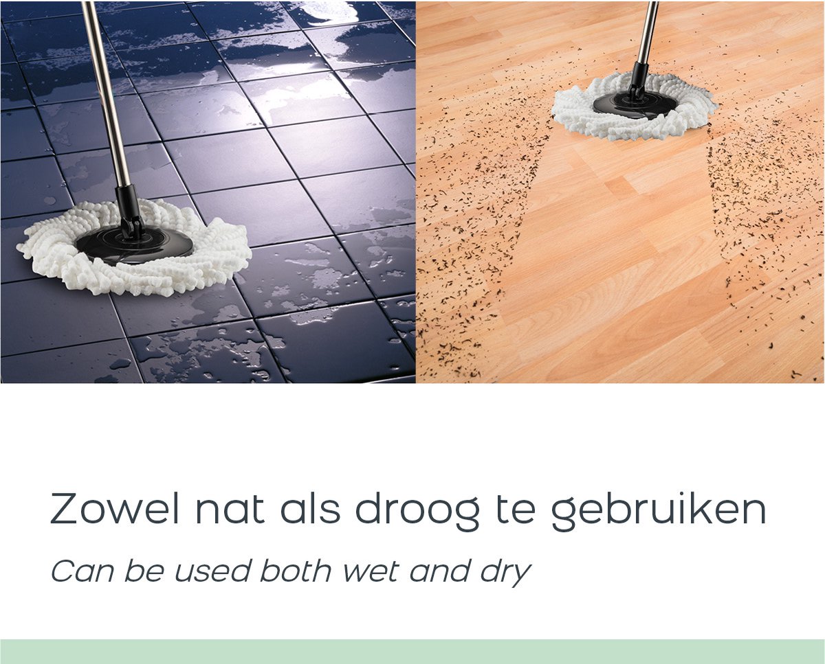 Spin Mop en emmer met wringer set, 360° dweil en emmer set