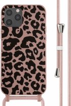iMoshion Hoesje Geschikt voor iPhone 12 Pro / 12 Hoesje Met Koord - iMoshion Siliconen design hoesje met koord - Roze / Animal Pink