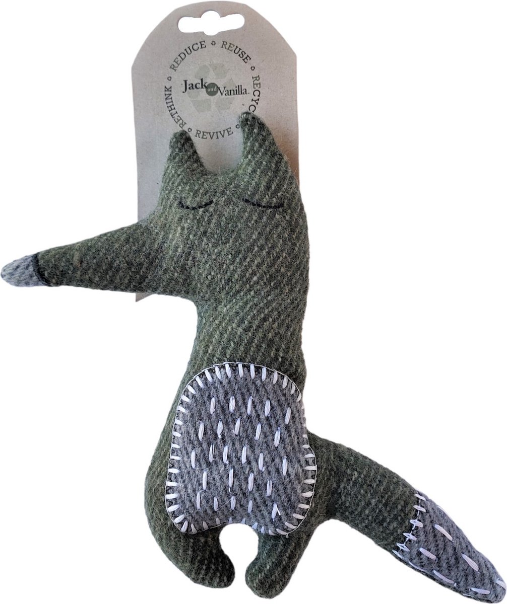 Jack & Vanilla Revive knuffel voor hond groen Vos gerecycleerde materialen wol...