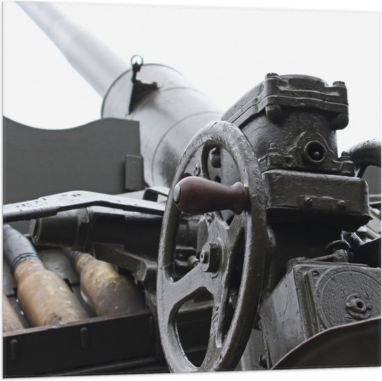 Vlag - Close-up van Kogels in Kanon - 80x80 cm Foto op Polyester Vlag