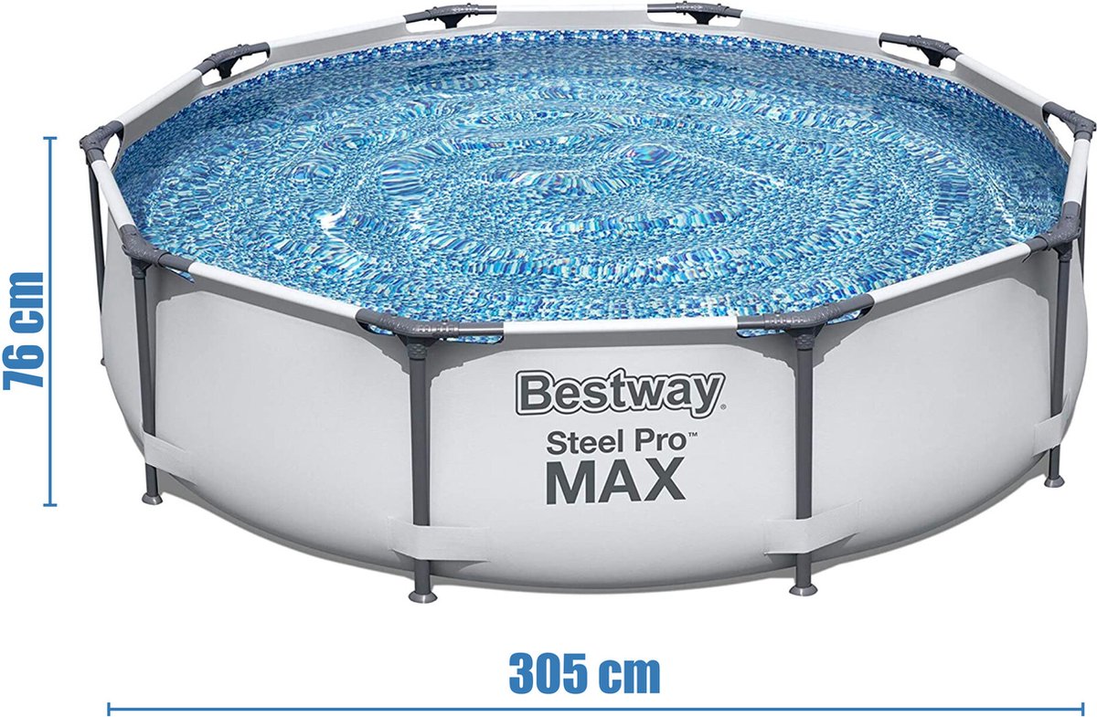 Bestway Zwembad Steel Pro MAX 56406 - FrameLink Systeem - Eenvoudig op te Zetten - 305 x 76 cm — afbeelding 2