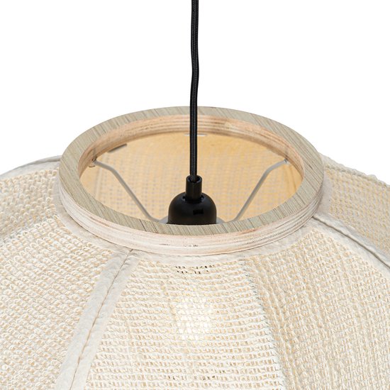 QAZQA rob - Oosterse Hanglamp - 1 lichts - Ø 48 cm - Wit - Woonkamer | Slaapkamer | Keuken - QAZQA