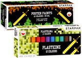 Pixel Game - Een set tekenbenodigdheden voor jongens: plasticine + plakkaatverf