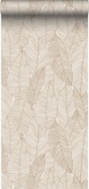 ESTAhome behangpapier getekende bladeren beige - 139352 - 0,53 x 10,05 m