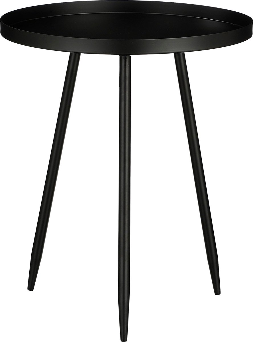 Mica Decorations Flores Bijzettafel - H49 x Ø42 cm - Metaal - Zwart