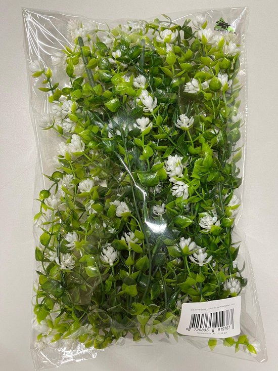 Allernieuwste.nl® Set de 3 Plantes artificielles suspendues avec Fleurs Witte pour terrasse et balcon - Résistant aux UV - 80 cm %%