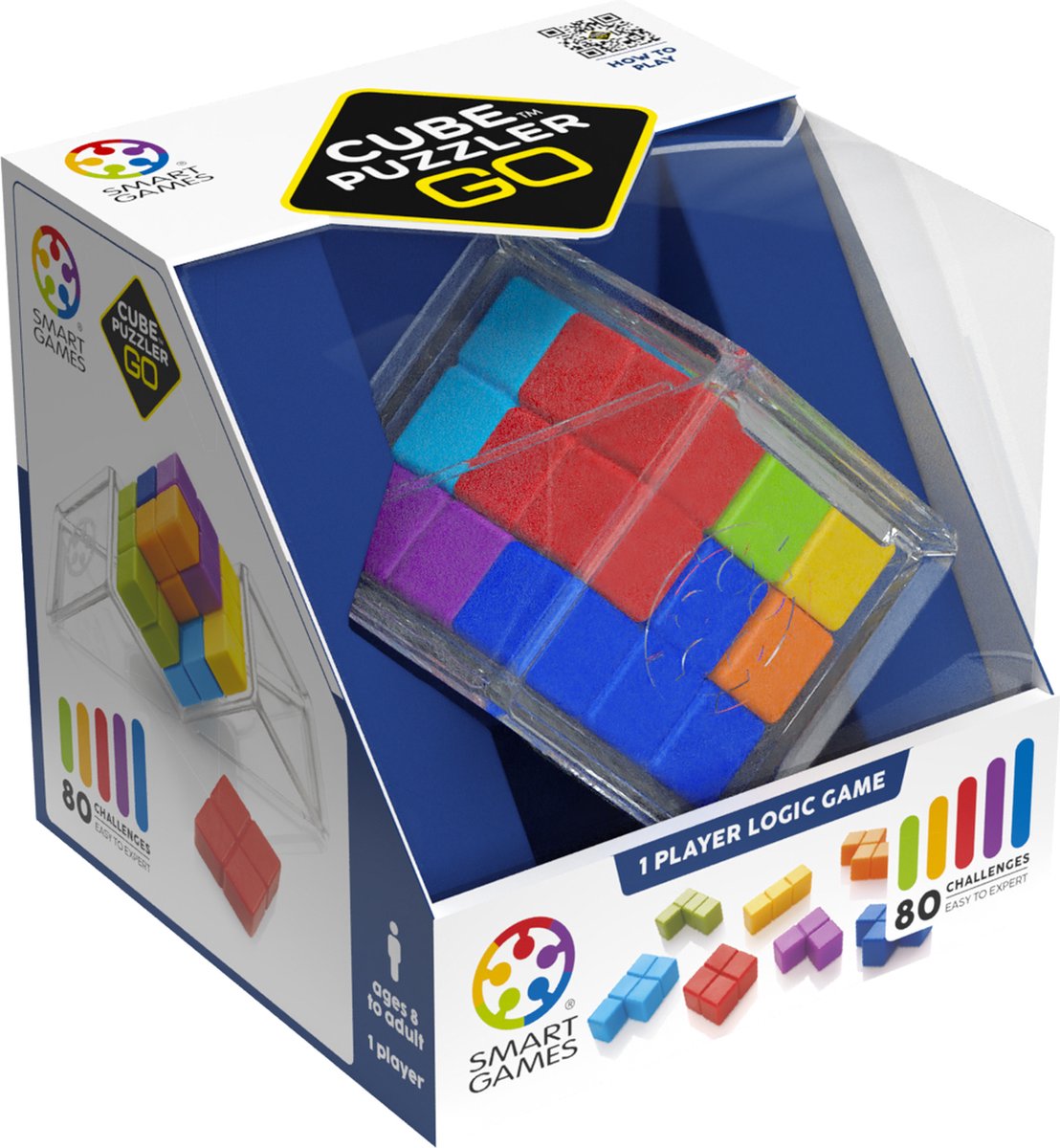 SmartGames Cube Puzzler Go - 3D Logisch Denkspel - 80 Educatieve Kubus Uitdagingen - IQ Breinbreker & Compact Reisspel - Vanaf 8 Jaar — afbeelding 2