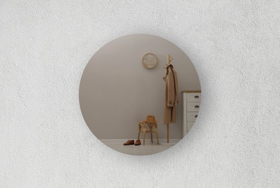 Foto: Ronde spiegel halspiegel grijs diameter 20 cm dikte 4 mm in nederland geproduceerd incl spiegelmontageset top kwaliteit wandspiegel zonder lijst