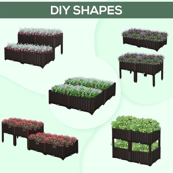 Verticale Tuin Met 5x Plantenbak / Bloempot - Kweekbak Voor Terras En Balkon Bruin