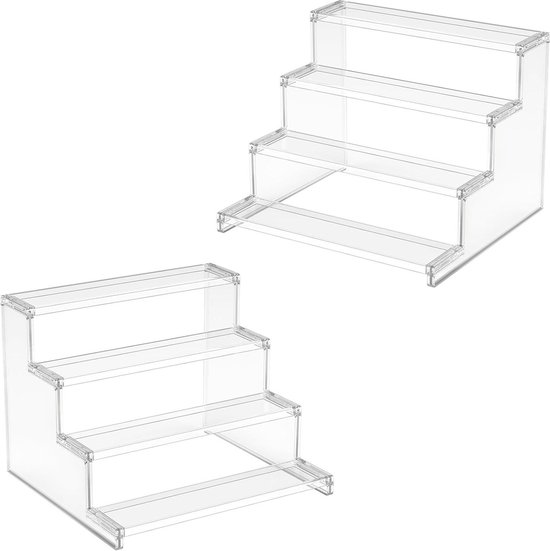 Lifewit Perfume Organizer, Cupcake Stand, Tool-Free Assembly, Plastic Display Shelf for Vanity,Room Décor, Bedroom Storage Organization, 4 Tier 12 Inch, 2 Pcs