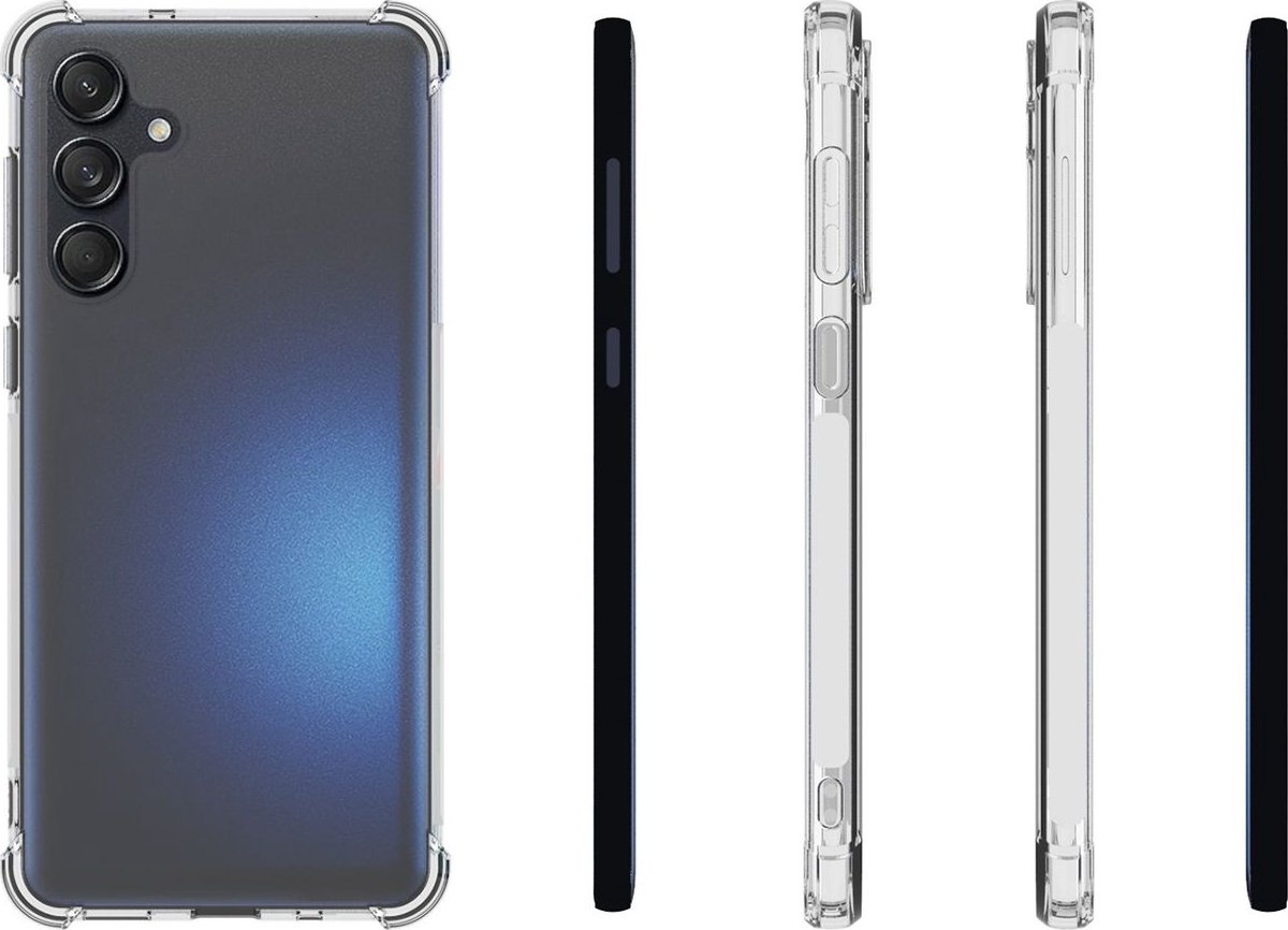 Mobigear Doorzichtig Hoesje geschikt voor Samsung Galaxy M55 Telefoonhoesje Flexibel TPU | Mobigear Cushion Backcover | Doorzichtig Telefoonhoesje Galaxy M55 | Galaxy M55 Case | Back Cover - Transparant
