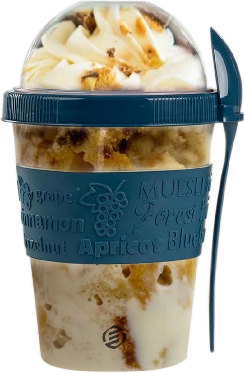 Equivera Overnight Oats Potjes - Muesli Beker - Mason Jar - Havermout - Set - Must have voor jouw ontbijt