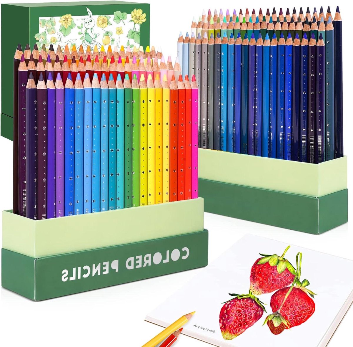 Kleurpotloden Set van 126 kleurpotloden met zachte kern Crèmeachtige structuur Hoge lichtechtheid Rijk verzadigde pigmenten Draagdoos Kunstkleurpotloden voor volwassenen professionals beginners