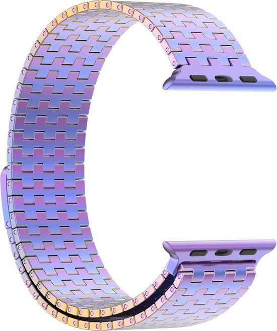 Bracelet en acier - convient aux Apple Watch séries 1/2/3/4/5/6/7/8/9/SE/ Ultra/ Ultra 2 avec taille de boîtier 42 mm / 44 mm / 45 mm / 49 mm - nacre