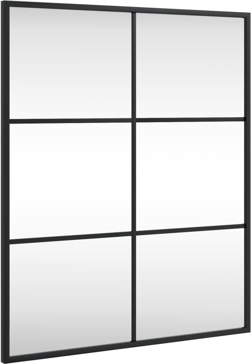 vidaXL - Wandspiegel - rechthoekig - 50x60 - cm - ijzer - zwart