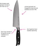 Gedetailleerde illustratie van een Sabatier Integra koksmes.