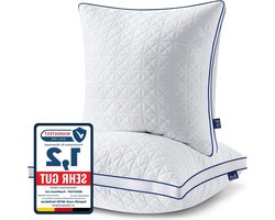Hoofdkussen 80 x 80 cm set van 2 - verstelbaar slaapkussen - ademend en wasbaar - 1500 g microvezel hoofdkussen