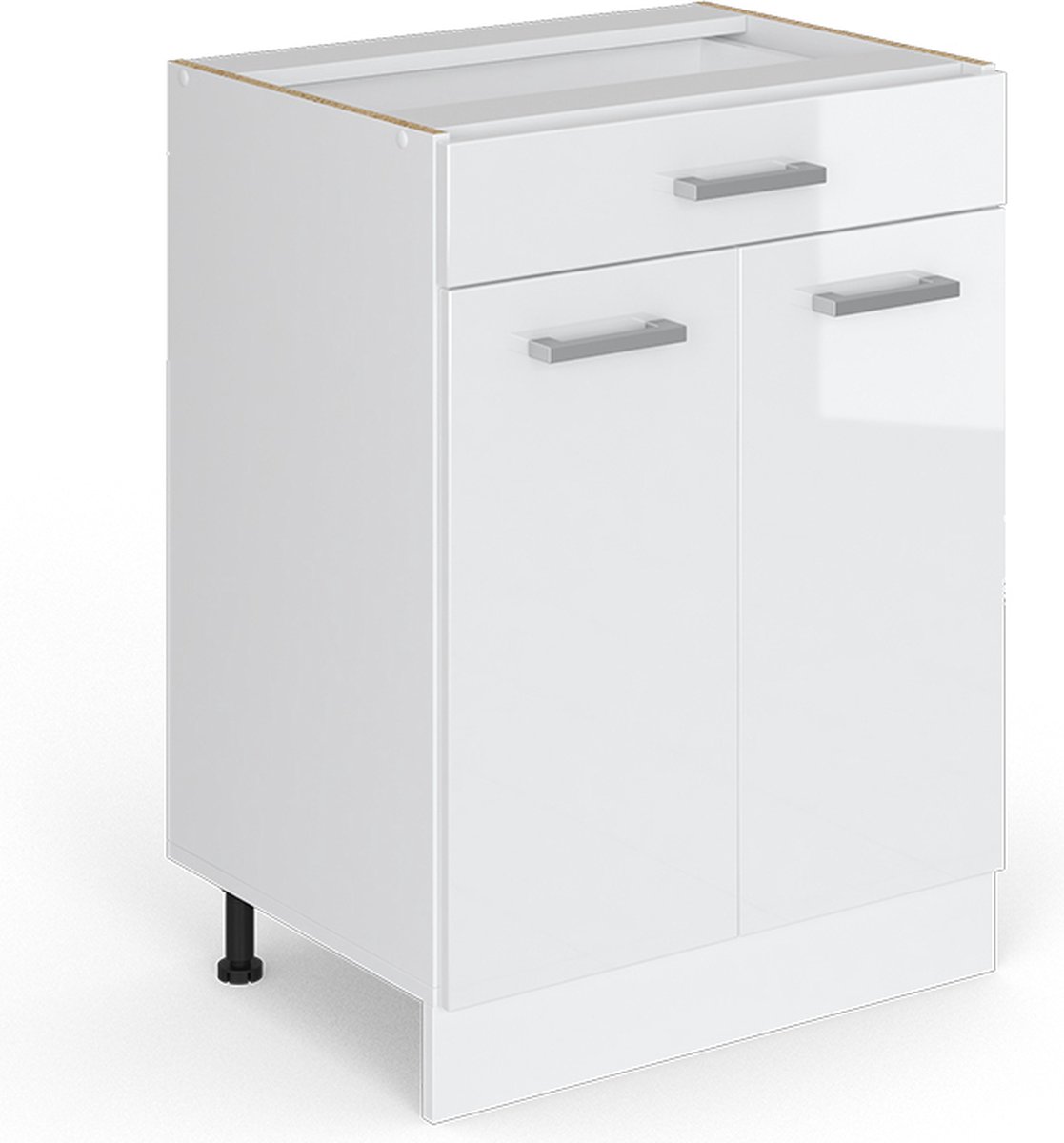 Vicco R-Line Universele onderkast – 60 cm met laden, zonder werkblad Wit Hoogglans