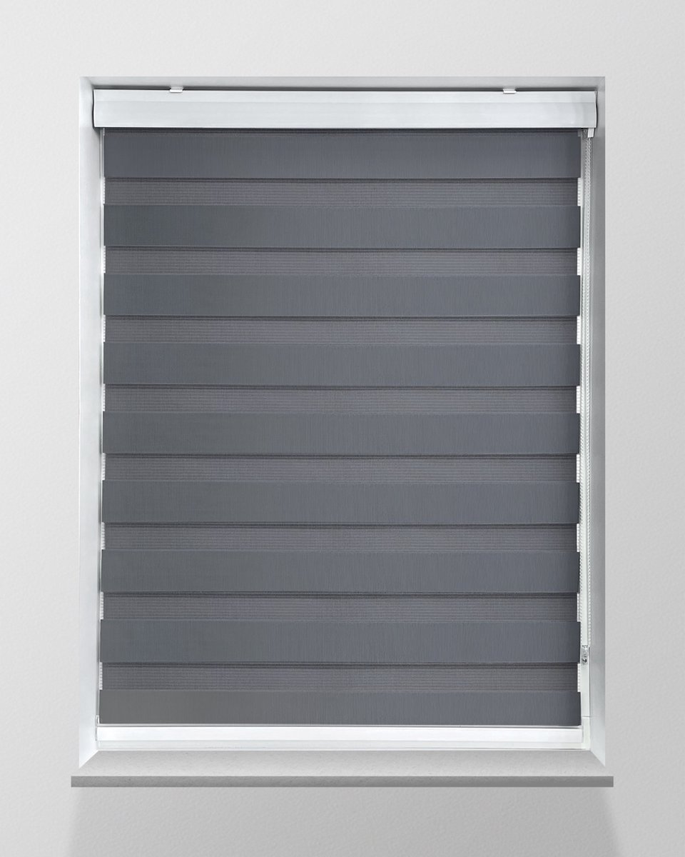 Duo Rolgordijn Lichtdoorlatend - Grijs - 168x240cm - Op maat gemaakt