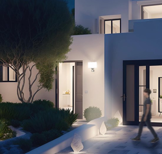 HOWLIT LED Buitenlamp met Bewegingssensor Buiten en Binnen LUX Lichtsterkteregeling en Verlichtingstijdinstelling IK 10 (Grijs