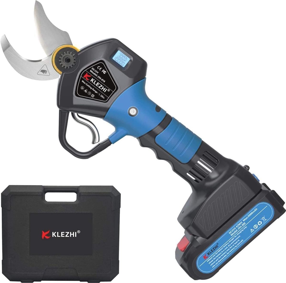 Elektrische snoeischaar 40mm - Professionele batterijgevoede tuinschaar voor wijngaard, boomgaard en tuin