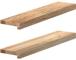 vidaXL - Vensterbanken - 2 - st - onbehandeld - 70x15x2 - cm - massief - eikenhout