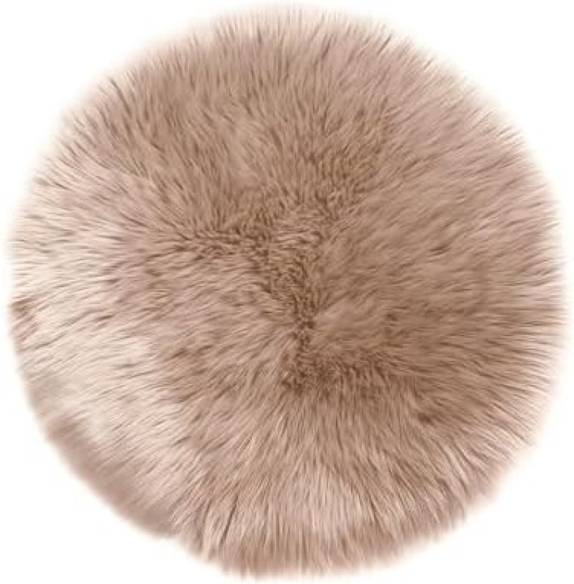 Schapenvacht Imitatiebont Tapijt - Beige - 160 cm Rond