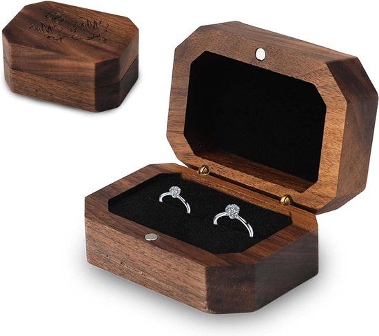 Trouwringdoos voor 2 ringen - gepersonaliseerde verlovingsringdoos ...